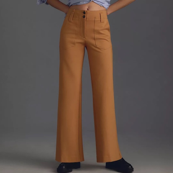 HP🎉 NWT Anthropologie The Naomi Ponte Wide-Leg Flare Pants by Maeve - Picture 6 of 10